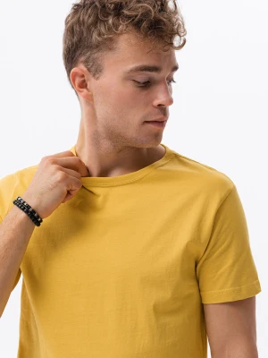 T-shirt męski bawełniany BASIC - musztardowy V8 S1370
 -                                    XL Ombre