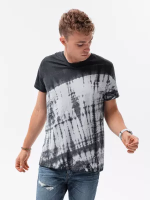 T-shirt męski bawełniany TIE DYE - grafitowy V1 S1617
 -                                    XL