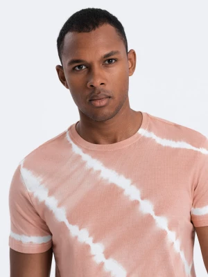 T-shirt męski bawełniany TIE DYE - różowy V2 S1622
 -                                    L