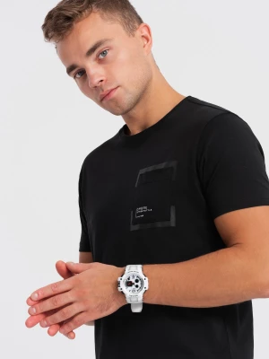 T-shirt męski bawełniany z kieszonką - czarny V1 OM-TSPT-0154
 -                                    XXL