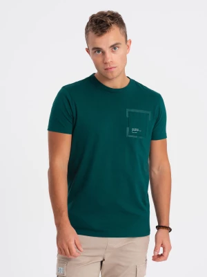 T-shirt męski bawełniany z kieszonką - morski V5 OM-TSPT-0154
 -                                    S