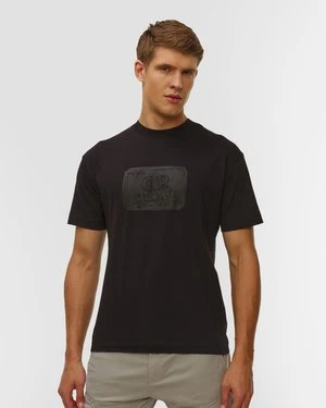T-shirt Męski C.p. Company 30/1 Jersey British Sailor Short Sleeve Logo T-shirt Czarny CP Company