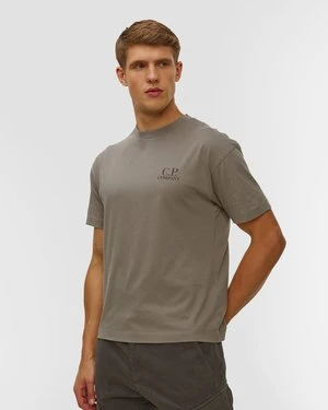 T-shirt Męski C.p. Company 30/1 Jersey Short Sleeve Logo T-shirt Beżowy CP Company