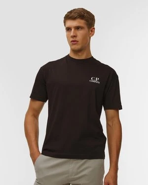 T-shirt Męski C.p. Company 30/1 Jersey Short Sleeve Logo T-shirt Czarny CP Company