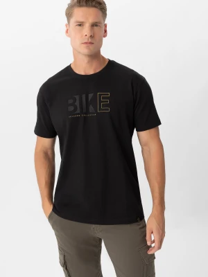 T-shirt męski czarny, Comfort Fit, T-EKIB Volcano