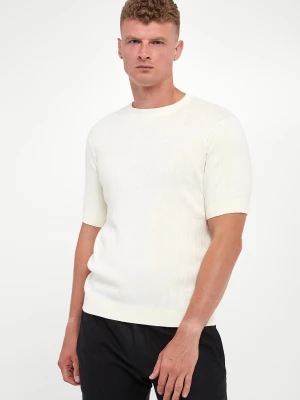 T-shirt męski dzianinowy z kaszmirem EMPORIO ARMANI