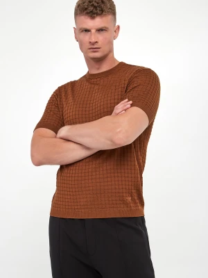 T-shirt męski dzianinowy z wełną EMPORIO ARMANI