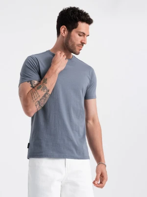 T-shirt męski klasyczny bawełniany BASIC - niebieski denim V7 OM-TSBS-0146
 -                                    S Ombre