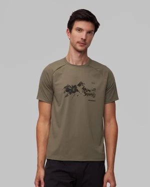 T-shirt Męski Mammut Mountain Gasherbrum Ii Khaki