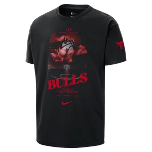 T-shirt męski NBA Nike Chicago Bulls Courtside - Czerń