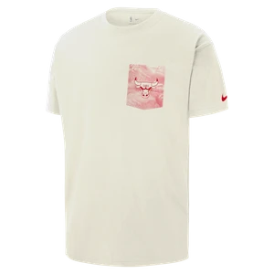 T-shirt męski Nike NBA Max90 Chicago Bulls Courtside - Biel