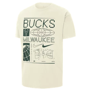 T-shirt męski Nike NBA Max90 Milwaukee Bucks - Biel