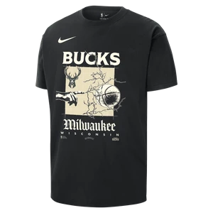 T-shirt męski Nike NBA Max90 Milwaukee Bucks Courtside - Czerń