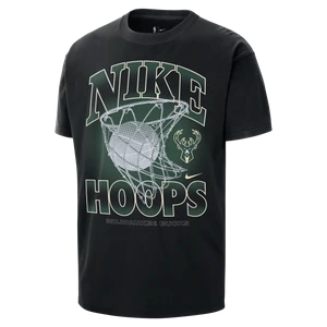 T-shirt męski Nike NBA Max90 Milwaukee Bucks Courtside - Czerń