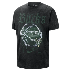 T-shirt męski Nike NBA Max90 Milwaukee Bucks Courtside „Halloween” - Czerń