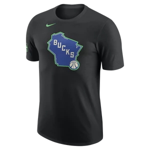 T-shirt męski Nike NBA Milwaukee Bucks City Edition - Czerń