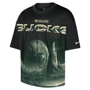 T-shirt męski Nike NBA Milwaukee Bucks Courtside - Czerń