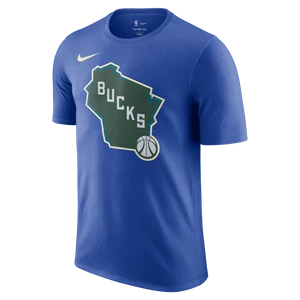 T-shirt męski Nike NBA Milwaukee Bucks Essential City Edition - Niebieski