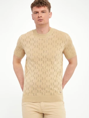 Zdjęcie produktu T-shirt męski z ażurowym logo KARL LAGERFELD