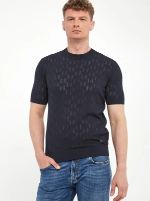 Zdjęcie produktu T-shirt męski z ażurowym logo KARL LAGERFELD