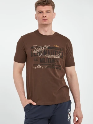 T-shirt męski z grafiką AERONAUTICA MILITARE