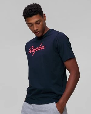 T-shirt męski z logo Rapha granatowy