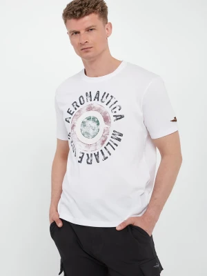 T-shirt męski z nadrukiem AERONAUTICA MILITARE