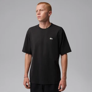T-shirt męski z naszywką Sneaker Jordan - Czerń