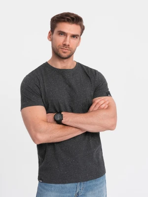 Zdjęcie produktu T-shirt męski z ozdobnym efektem confetti - czarny V5 - Rozmiar: S Ombre Clothing