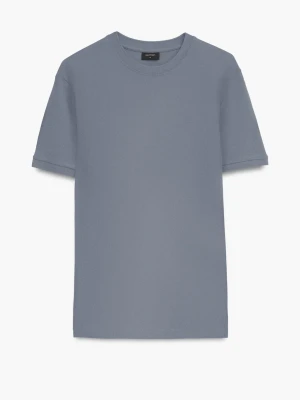 T SHIRT MORAND NIEBIESKI Z BAWEŁNY Recman