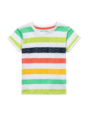 T-shirt niemowlęcy bawełniany w kolorowe paski Minoti