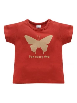 T-shirt niemowlęcy z bawełny Imagine czerwony Pinokio