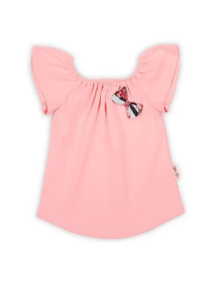 T-shirt niemowlęcy z kokardką - różowy Nicol