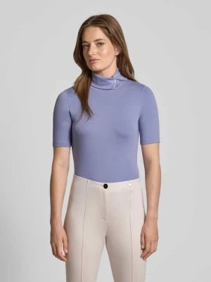 T-shirt o dopasowanym kroju z mieszanki bawełny z golfem Marc Cain