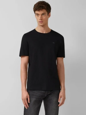 T-shirt o fakturze przędzy płomieniowej z logo s.Oliver czarny