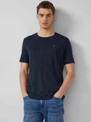 T-shirt o fakturze przędzy płomieniowej z logo s.Oliver niebieski