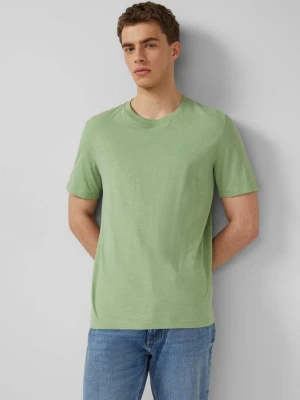 T-shirt o fakturze przędzy płomieniowej z logo s.Oliver zielony