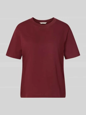 T-shirt o kroju boxy fit z czystej bawełny model 'ESSENTIAL' Selected Bordowy