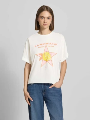 T-shirt o kroju boxy fit z czystej bawełny model 'MINNA' Only Biały