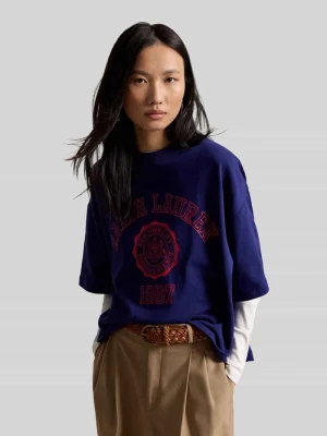 T-shirt o kroju boxy fit z czystej bawełny Polo Ralph Lauren Królewski niebieski