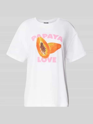 T-shirt o kroju comfort fit z czystej bawełny model ‘THEA’ Pieces