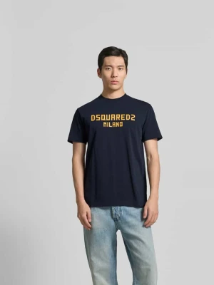 T-shirt o kroju cool fit z czystej bawełny Dsquared2 Granatowy