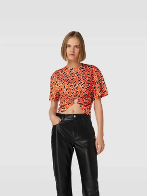 t-shirt o kroju krótkim z czystej bawełny ekologicznej Paco Rabanne Czerwony