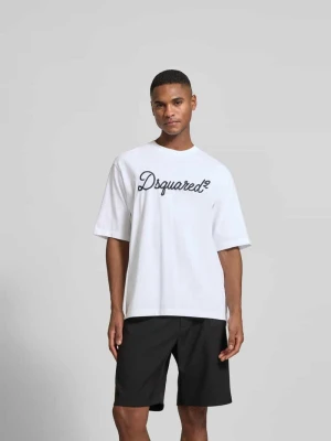 T-shirt o kroju loose fit z czystej bawełny Dsquared2 Biały