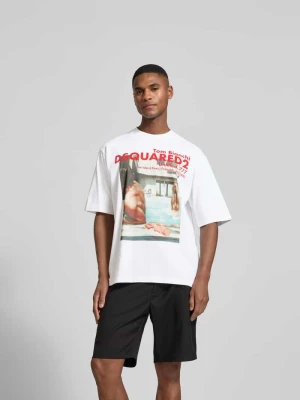 T-shirt o kroju loose fit z czystej bawełny Dsquared2 Biały