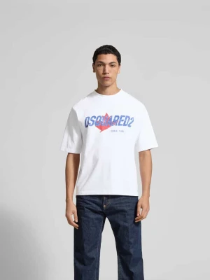 T-shirt o kroju loose fit z czystej bawełny Dsquared2 Biały