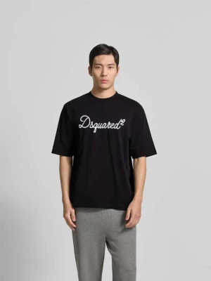 T-shirt o kroju loose fit z czystej bawełny Dsquared2 Czarny
