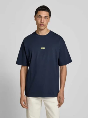 t-shirt o kroju loose fit z czystej bawełny Hugo Granatowy