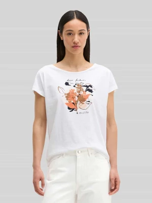 t-shirt o kroju loose fit z czystej bawełny Marc O'Polo Biały