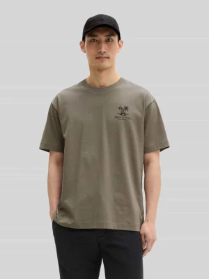 T-shirt o kroju relaxed fit z czystej bawełny Marc O'Polo Średnioszary